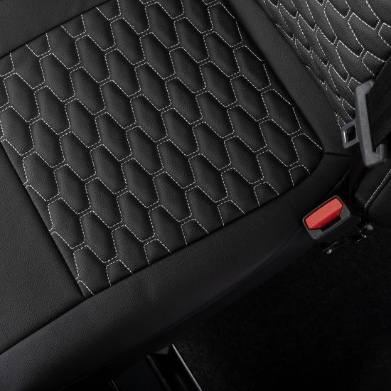 Picture of UK Custom Covers Ford Transit Custom Seat Covers Tailored Leatherette (2023+) - Hexagon | SC1280B