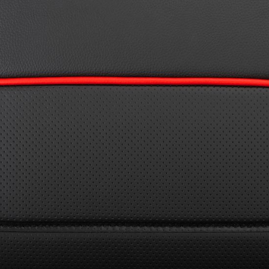 Picture of UK Custom Covers Ford Transit Custom Seat Covers Tailored Leatherette (2023+) - Block Stitch - Black & Red | SC1281B