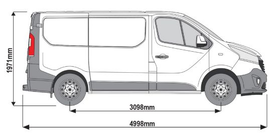 Picture of Rhino 4 KammBar Black Roof Bars with Roller Bundle for Renault Trafic 2014-Onwards | L1 | H1 | Twin Rear Doors | VA4BA#BR27