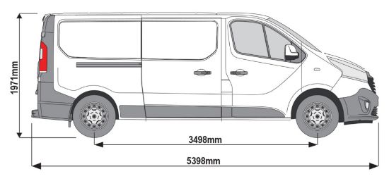 Picture of Rhino 4 KammBar Black Roof Bars with Roller Bundle for Vauxhall Vivaro 2014-2019 | L2 | H1 | Twin Rear Doors | VA4BA#BR27