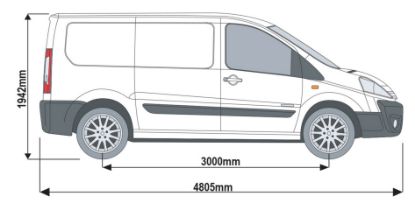 Picture of Rhino KammRack Roof Rack 2.4m long x 1.4m wide for Citroen Dispatch 2007-2016 | L1 | H1 | Tailgate | K552
