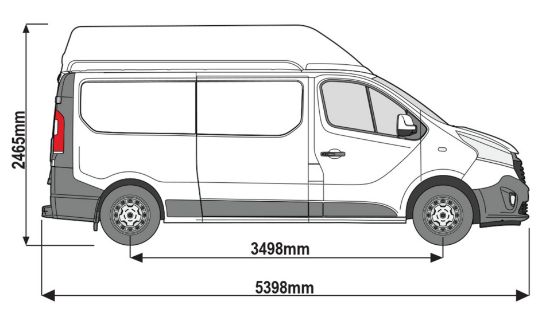 Picture of Rhino 3 KammBar Black Roof Bars and 4 free load stops for Renault Trafic 2014-Onwards | L2 | H2 | Twin Rear Doors | MA3BA