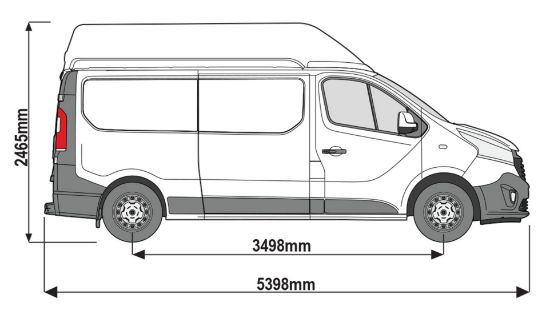 Picture of Rhino 3 KammBar Black Roof Bars and 4 free load stops for Vauxhall Vivaro 2014-2019 | L2 | H2 | Twin Rear Doors | MA3BA