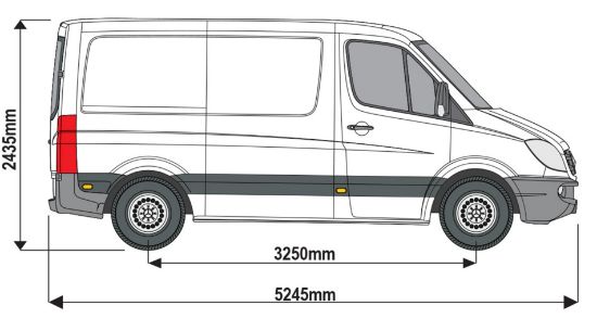 Picture of Rhino 2 KammBar Black Roof Bars and 4 free load stops for Volkswagen Crafter 2006-2017 | L1 | H1 | Twin Rear Doors | MC2BA