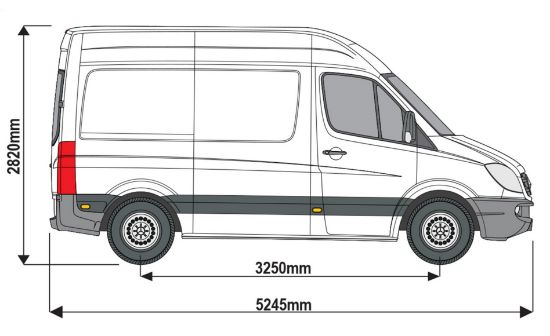 Picture of Rhino 2 KammBar Black Roof Bars and 4 free load stops for Volkswagen Crafter 2006-2017 | L1 | H2 | Twin Rear Doors | MC2BA