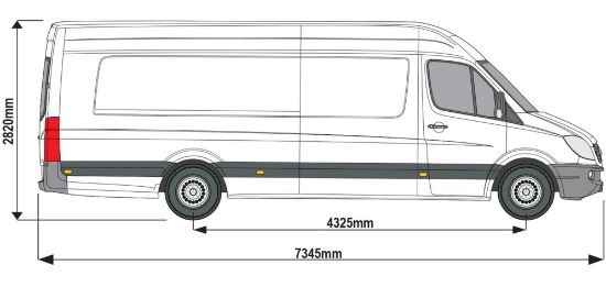 Picture of Rhino 2 KammBar Black Roof Bars and 4 free load stops for Volkswagen Crafter 2006-2017 | L4 | H2 | Twin Rear Doors | MC2BA