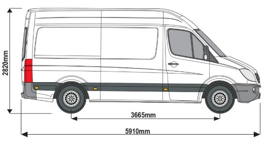 Picture of Rhino 4 KammBar Black Roof Bars and 4 free load stops for Volkswagen Crafter 2006-2017 | L2 | H2 | Twin Rear Doors | MC4BA