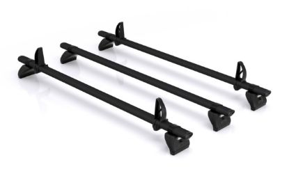 Picture of Rhino 3 KammBar Black Roof Bars with Roller Bundle for Fiat Talento 2016-2021 | L2 | H2 | Twin Rear Doors | MA3BA#BR25