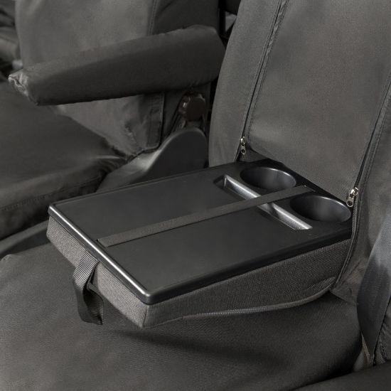 Picture of UK Custom Covers Ford Transit Custom Seat Covers Cotton-Backed PU (2013-2023) - Front & Rear (6 Seat With Front Pull Down Tray) - Black | SC102B-131B