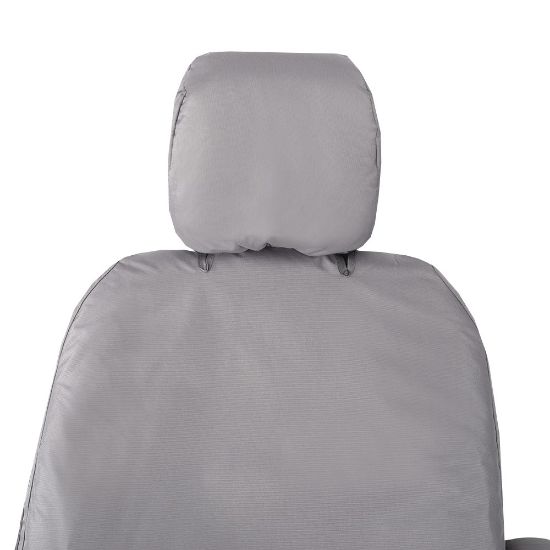 Picture of UK Custom Covers Ford Transit Custom Seat Covers Cotton-Backed PU (2013-2023) - Front (single/Double WITH pull Down Tray / Grey | SC102G