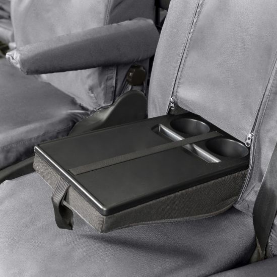 Picture of UK Custom Covers Ford Transit Custom Seat Covers Cotton-Backed PU (2013-2023) - Front & Rear (6 Seat With Front Pull Down Tray) - Grey | SC102G-131G