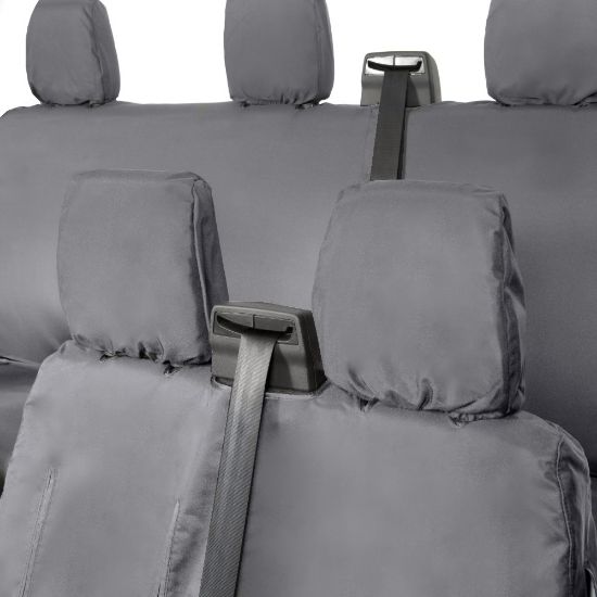 Picture of UK Custom Covers Ford Transit Custom Seat Covers Cotton-Backed PU (2013-2023) - Front & Rear (6 Seat With Front Pull Down Tray) - Grey | SC102G-131G