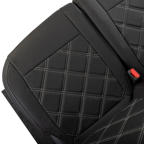Picture of UK Custom Covers Ford Transit Custom Seat Covers Tailored Leatherette (2023+) - Double Bentley Stitch | SC1273B