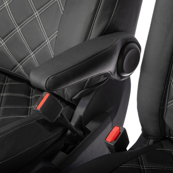 Picture of UK Custom Covers Ford Transit Custom Seat Covers Tailored Leatherette (2023+) - Double Bentley Stitch | SC1273B