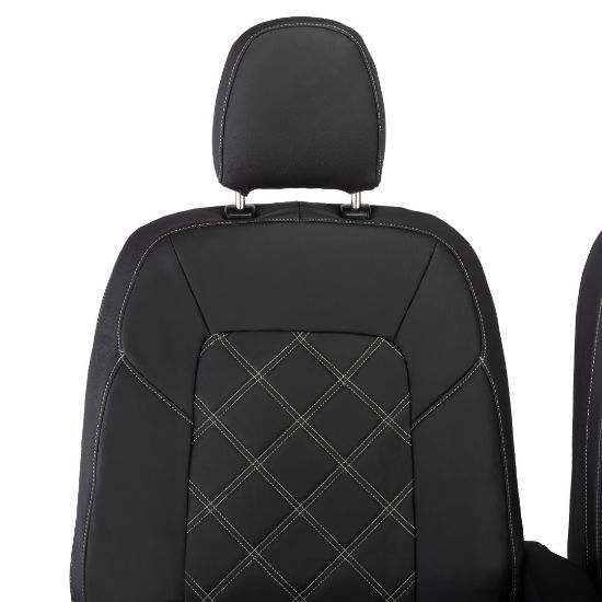 Picture of UK Custom Covers Ford Transit Custom Seat Covers Tailored Leatherette (2023+) - Double Bentley Stitch | SC1273B
