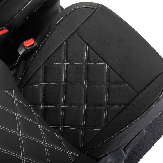 Picture of UK Custom Covers Ford Transit Custom Seat Covers Tailored Leatherette (2023+) - Double Bentley Stitch | SC1273B
