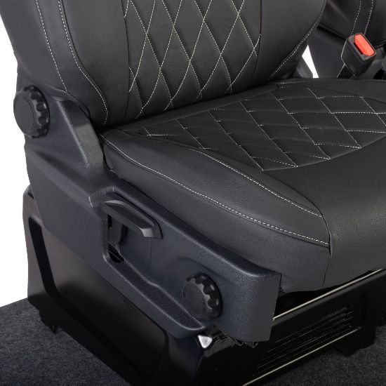 Picture of UK Custom Covers Ford Transit Custom Seat Covers Tailored Leatherette (2023+) - Single Bentley Stitch | SC1274B