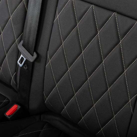 Picture of UK Custom Covers Ford Transit Custom Seat Covers Tailored Leatherette (2023+) - Single Bentley Stitch | SC1274B