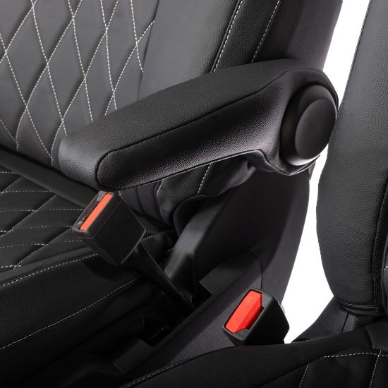 Picture of UK Custom Covers Ford Transit Custom Seat Covers Tailored Leatherette (2023+) - Single Bentley Stitch | SC1274B
