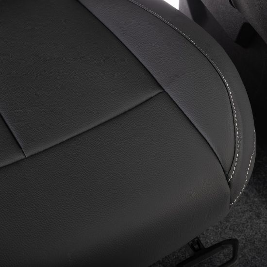 Picture of UK Custom Covers Ford Transit Custom Seat Covers Tailored Leatherette (2023+) - Block Stitch | SC1275B