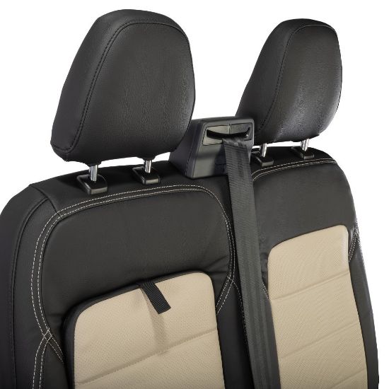 Picture of UK Custom Covers Ford Transit Custom Seat Covers Tailored Leatherette (2023+) - Block Stitch - 2 Tone (Black with Cream) | SC1276B