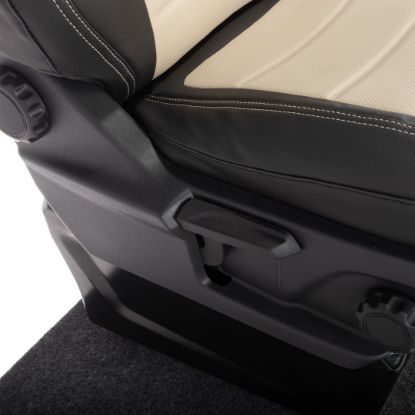 Picture of UK Custom Covers Ford Transit Custom Seat Covers Tailored Leatherette (2023+) - Block Stitch - 2 Tone (Black with Cream) | SC1276B