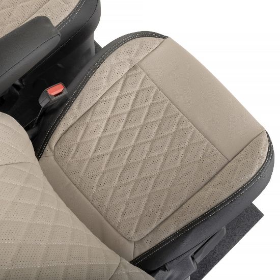 Picture of UK Custom Covers Ford Transit Custom Seat Covers Tailored Leatherette (2023+) - Diamond - 2 Tone | SC1277B
