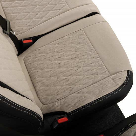 Picture of UK Custom Covers Ford Transit Custom Seat Covers Tailored Leatherette (2023+) - Diamond - 2 Tone | SC1277B