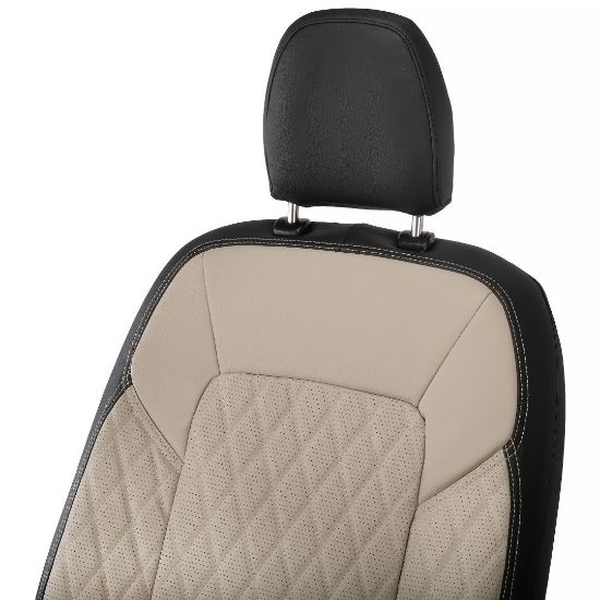 Picture of UK Custom Covers Ford Transit Custom Seat Covers Tailored Leatherette (2023+) - Diamond - 2 Tone | SC1277B