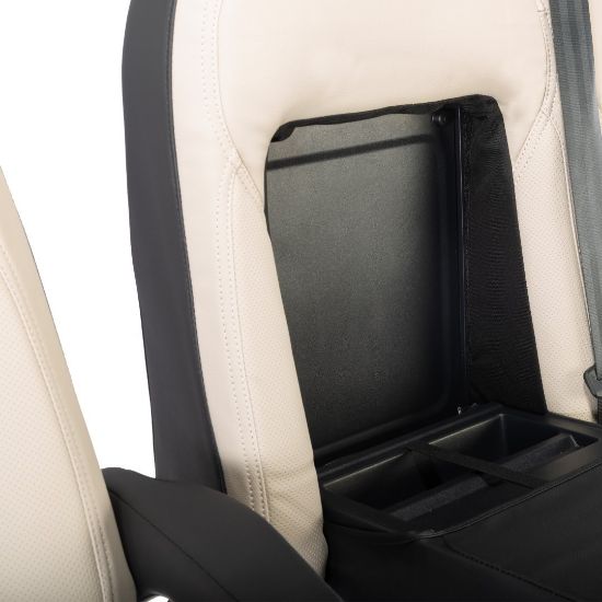 Picture of UK Custom Covers Ford Transit Custom Seat Covers Tailored Leatherette (2023+) - Block Stitch - 2 Tone (Cream with Black) | SC1278B