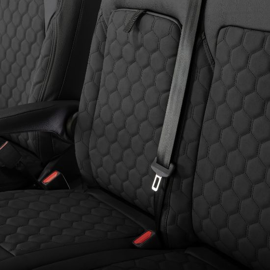 Picture of UK Custom Covers Ford Transit Custom Seat Covers Tailored Leatherette (2023+) - Honeycomb Stitch | SC1279B