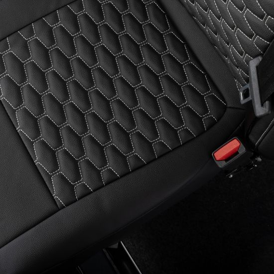 Picture of UK Custom Covers Ford Transit Custom Seat Covers Tailored Leatherette (2023+) - Hexagon | SC1280B