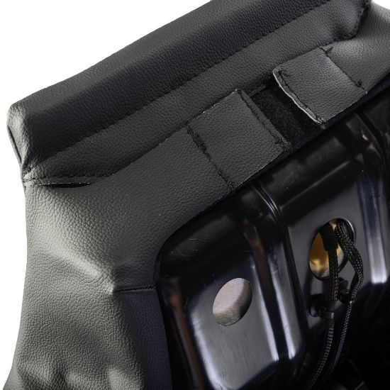 Picture of UK Custom Covers Ford Transit Custom Seat Covers Tailored Leatherette (2023+) - Block Stitch - Black & Red | SC1281B