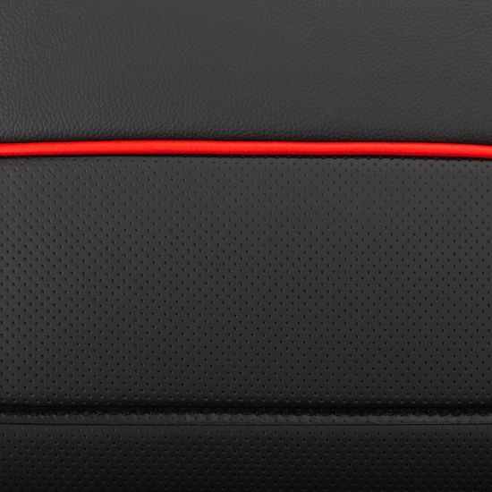 Picture of UK Custom Covers Ford Transit Custom Seat Covers Tailored Leatherette (2023+) - Block Stitch - Black & Red | SC1281B