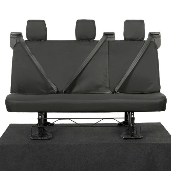 Picture of UK Custom Covers Ford Transit Custom Seat Covers Cotton-Backed PU (2013-2023) - Rear / Black | SC131B