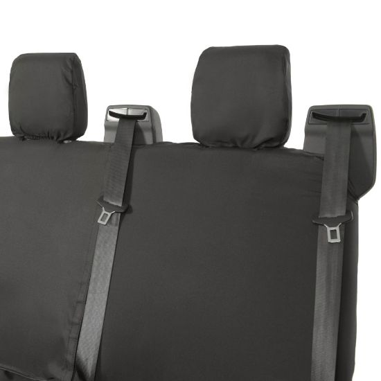 Picture of UK Custom Covers Ford Transit Custom Seat Covers Cotton-Backed PU (2023+) - Rear / Black | SC131B