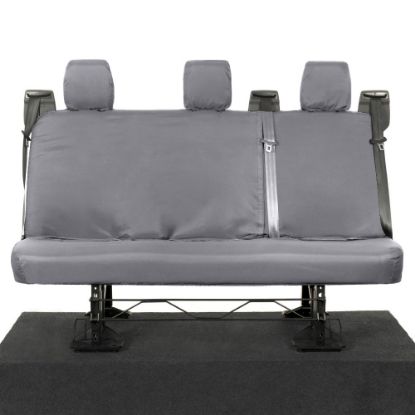 UK Custom Covers Ford Transit Custom Seat Covers Cotton-Backed PU (2013-2023) - Rear / Grey