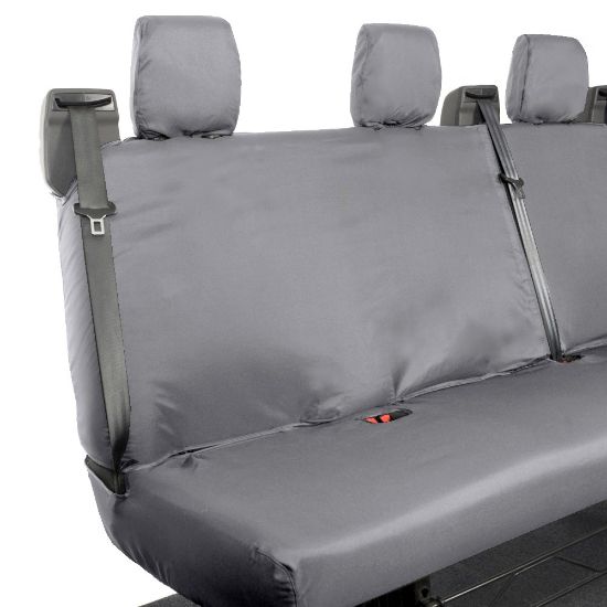 Picture of UK Custom Covers Ford Transit Custom Seat Covers Cotton-Backed PU (2023+) - Rear / Grey | SC131G
