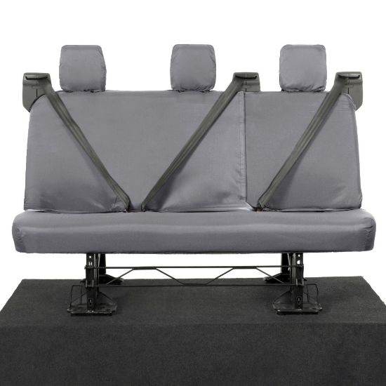 Picture of UK Custom Covers Ford Transit Custom Seat Covers Cotton-Backed PU (2023+) - Rear / Grey | SC131G