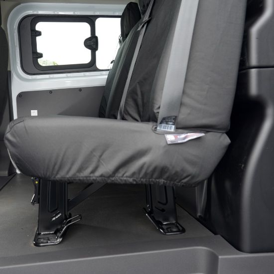 Picture of UK Custom Covers Ford Transit Custom Seat Covers Cotton-Backed PU (2013-2023) - Front & Rear (5 Seats) - Black | SC275B-131B