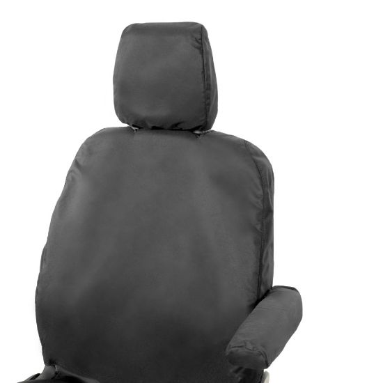 Picture of UK Custom Covers Ford Transit Custom Seat Covers Cotton-Backed PU (2013-2023) - Driver Only / Black | SC307B