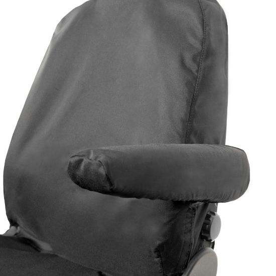 Picture of UK Custom Covers Ford Transit Custom Seat Covers Cotton-Backed PU (2013-2023) - Driver Only / Black | SC307B