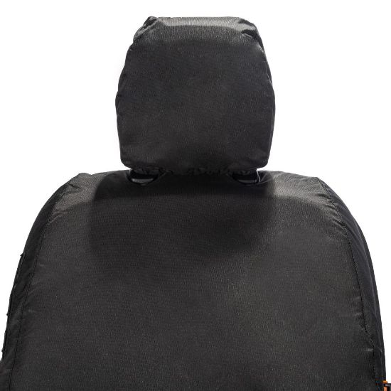 Picture of UK Custom Covers Ford Transit Custom Seat Covers Cotton-Backed PU (2023+) - Front (single/Double NO pull Down Tray / Black | SC335B