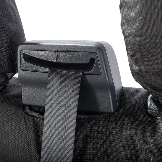 Picture of UK Custom Covers Ford Transit Custom Seat Covers Cotton-Backed PU (2023+) - Front (single/Double NO pull Down Tray / Black | SC335B