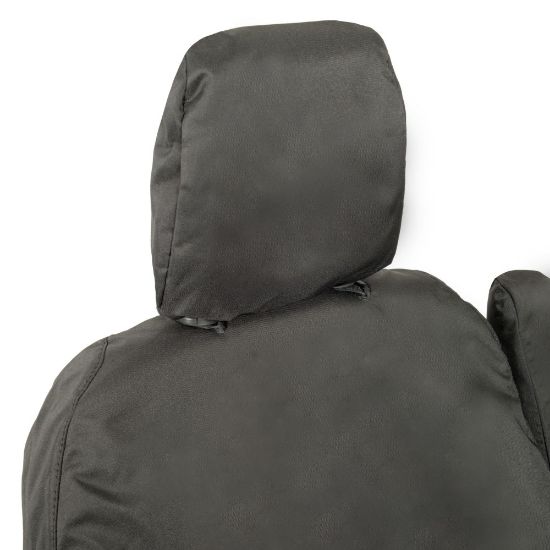 Picture of UK Custom Covers Ford Transit Custom Seat Covers Cotton-Backed PU (2013-2023) - Front (single/Double NO pull Down Tray / Black | SC436B