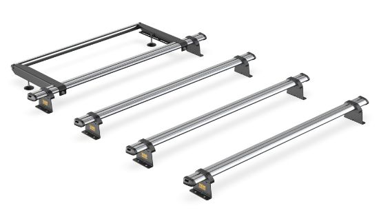 Van Guard 4 ULTI Bar Trade(Steel) Roof Bars with Roller Bundle for Ford Transit Custom 2023-Onwards | L2 | H1 | Twin Rear Doors