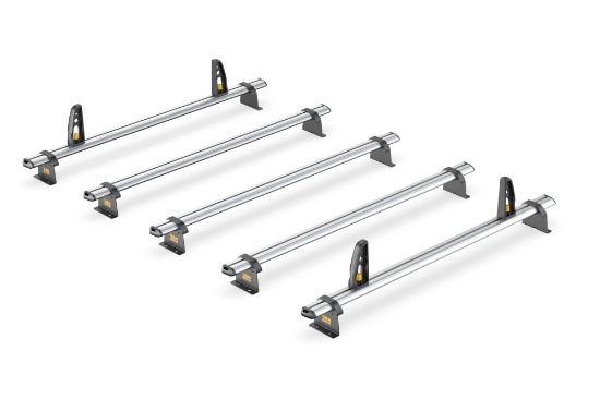 Picture of Van Guard ULTI Bar+ (Aluminium) - 5 Roof Bars for Renault Master 2025-Onwards with Roller Bundle | L3 | H2 | Twin Rear Doors | VG350-5#VGR-35