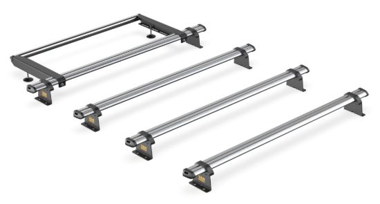 Van Guard ULTI Bar Trade (Steel) - 4 Roof Bars for Volkswagen Crafter 2006-2017 with Roller Bundle | L2, L3, L4 | H2 | Twin Rear Doors