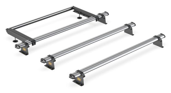 Van Guard ULTI Bar Trade (Steel) - 3 Roof Bars for Peugeot Bipper 2008-2018 with Roller Bundle | L1 | H1 | Twin Rear Doors