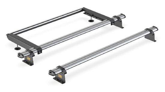 Van Guard ULTI Bar Trade (Steel) - 2 Roof Bars for Renault Trafic 2014-Onwards with Roller Bundle | L1, L2 | H1 | Twin Rear Doors